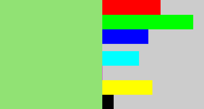 Hex color #91e274 - light green