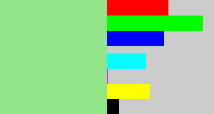 Hex color #91e488 - light green