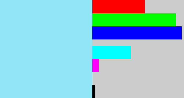 Hex color #91e7f8 - robin's egg blue