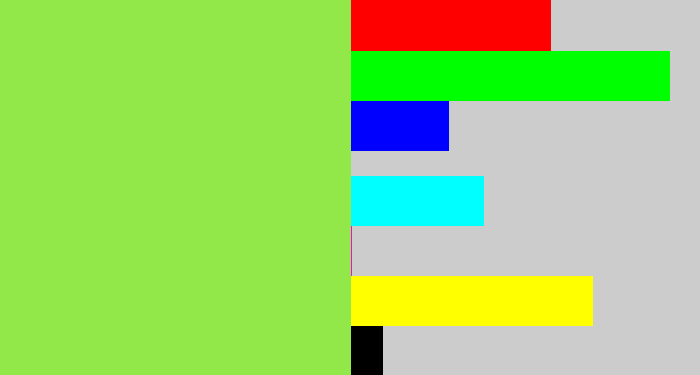 Hex color #91e848 - kiwi green