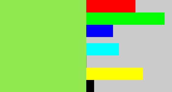 Hex color #91e850 - kiwi green