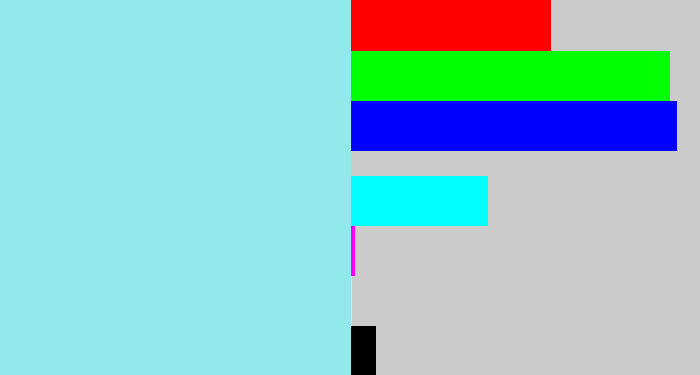 Hex color #91e9ec - robin's egg blue