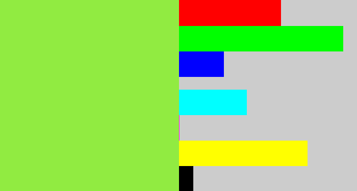 Hex color #91eb41 - kiwi green