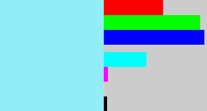 Hex color #91edf7 - robin's egg blue