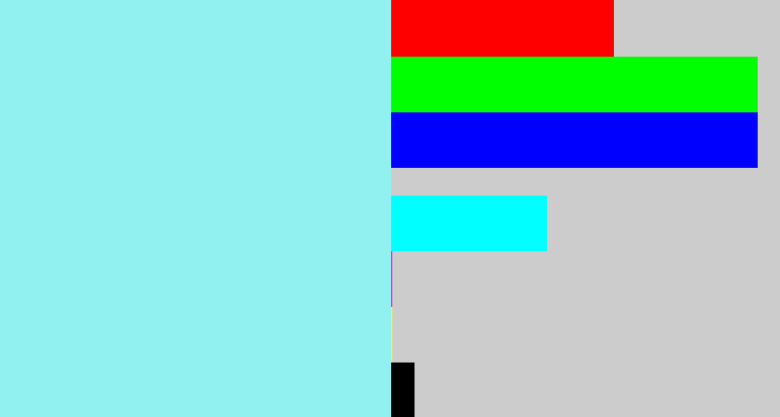 Hex color #91f0f0 - robin's egg blue