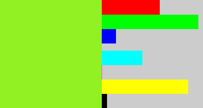 Hex color #91f123 - acid green