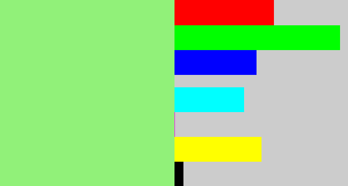 Hex color #91f179 - light green