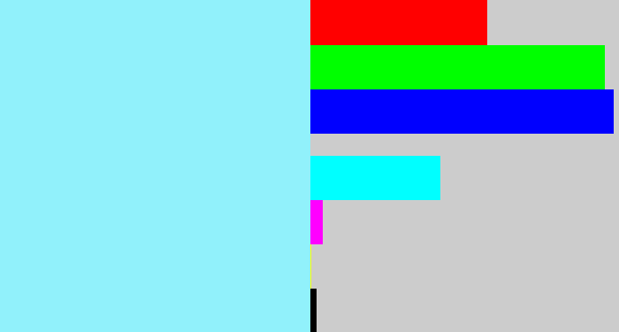 Hex color #91f1fb - robin's egg blue