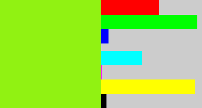 Hex color #91f212 - acid green