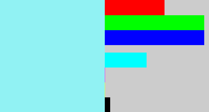 Hex color #91f2f3 - robin's egg blue