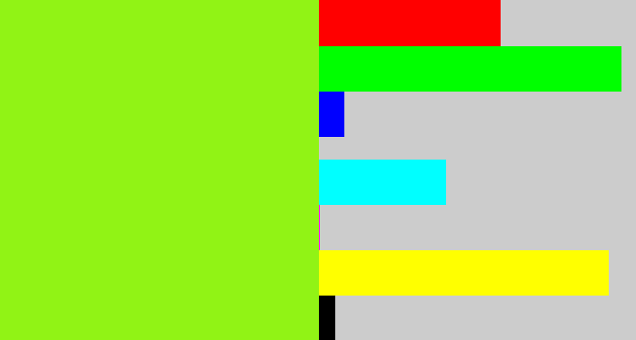 Hex color #91f315 - acid green