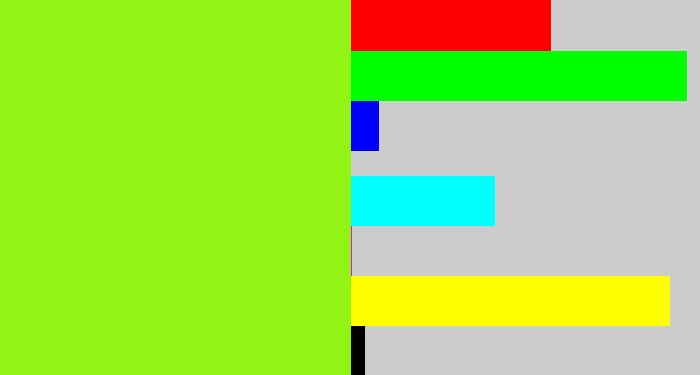 Hex color #91f415 - acid green