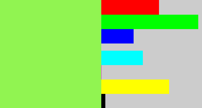 Hex color #91f451 - kiwi