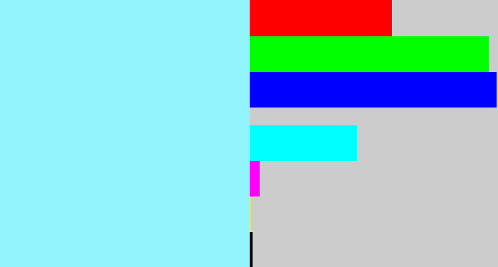 Hex color #91f4fd - robin egg blue