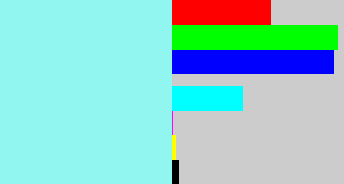 Hex color #91f5f0 - robin's egg blue