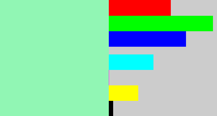 Hex color #91f6b4 - light sea green