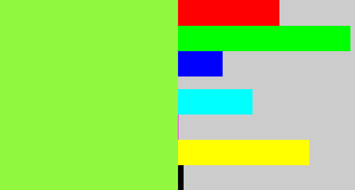Hex color #91f840 - kiwi