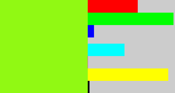 Hex color #91f913 - acid green