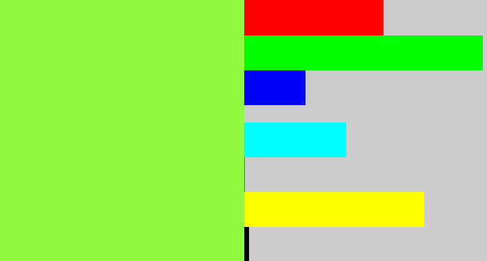 Hex color #91f940 - kiwi