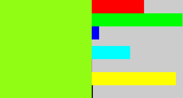 Hex color #91fc14 - acid green
