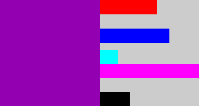 Hex color #9200b2 - barney purple