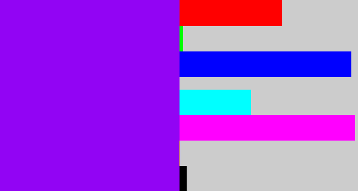 Hex color #9204f4 - vivid purple