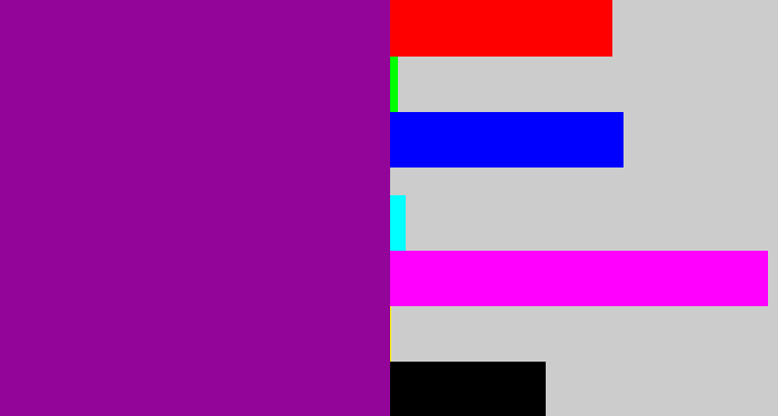 Hex color #920598 - barney purple