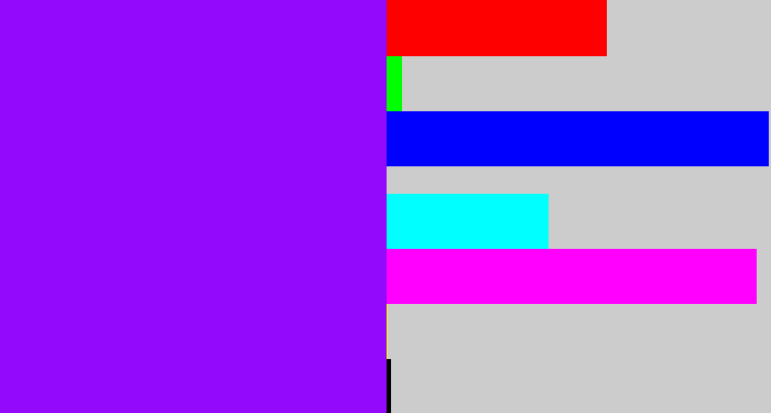 Hex color #9209fc - vivid purple
