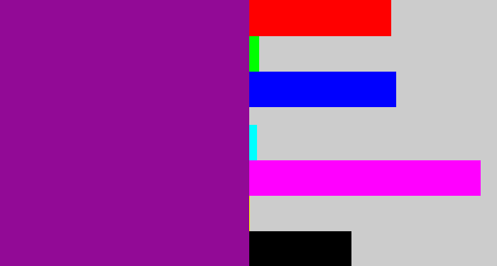 Hex color #920a96 - barney purple