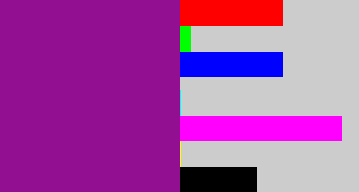 Hex color #920f92 - barney purple