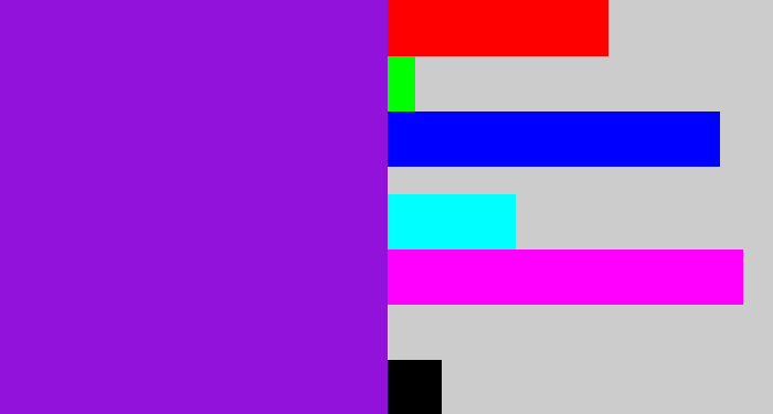 Hex color #9211db - violet