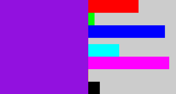 Hex color #9211df - violet