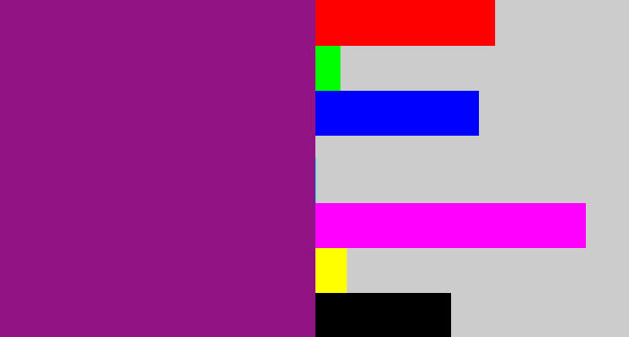 Hex color #921484 - warm purple