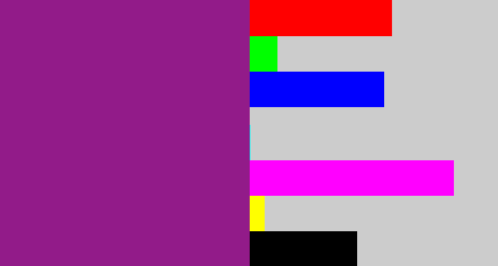Hex color #921b89 - warm purple
