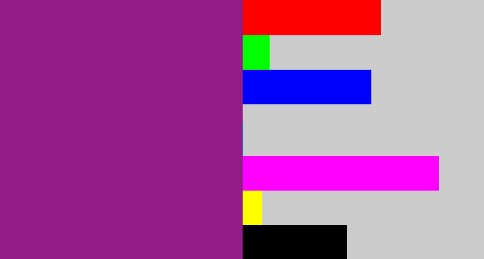 Hex color #921c86 - warm purple
