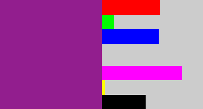 Hex color #921e8e - warm purple