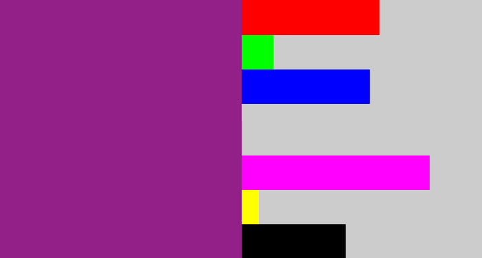 Hex color #922088 - warm purple