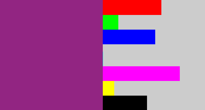 Hex color #922582 - warm purple