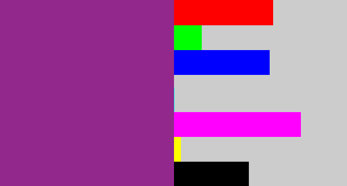 Hex color #92288c - warm purple
