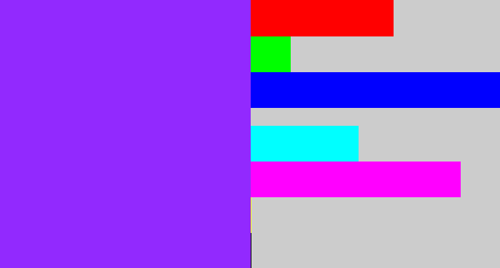 Hex color #9229fe - electric purple