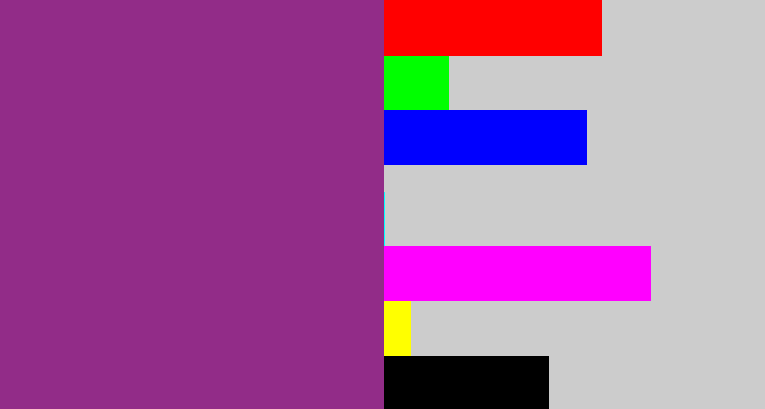 Hex color #922c88 - warm purple