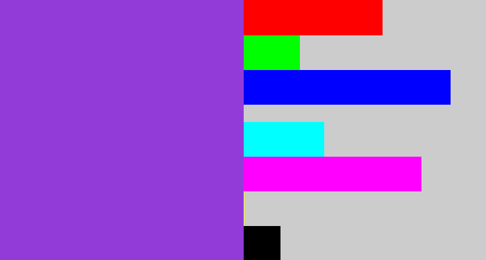 Hex color #923bd9 - purpley