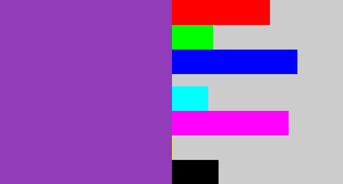 Hex color #923cb9 - purply