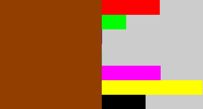 Hex color #923e01 - rust brown