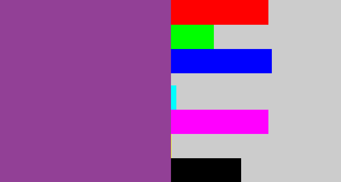 Hex color #924096 - medium purple