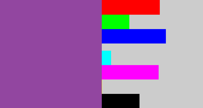 Hex color #9246a0 - medium purple