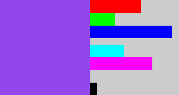 Hex color #9247ea - purpley