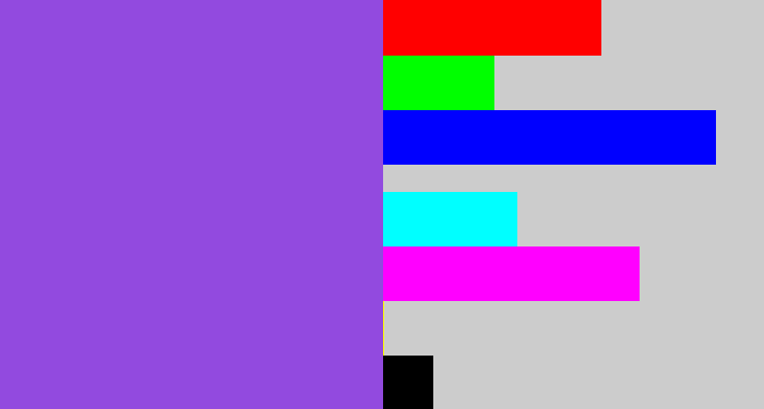 Hex color #924adf - purpley