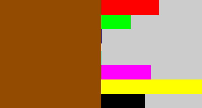 Hex color #924b00 - warm brown
