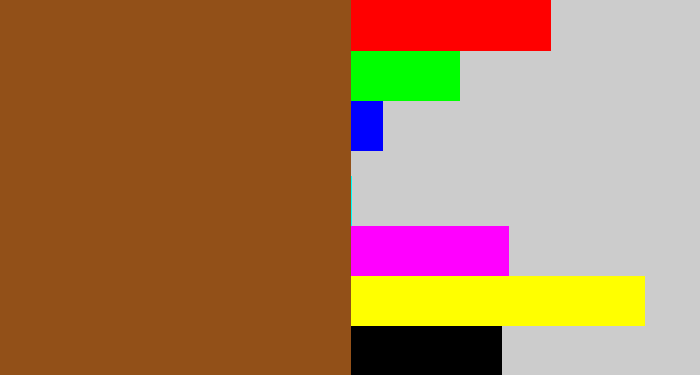 Hex color #925018 - medium brown